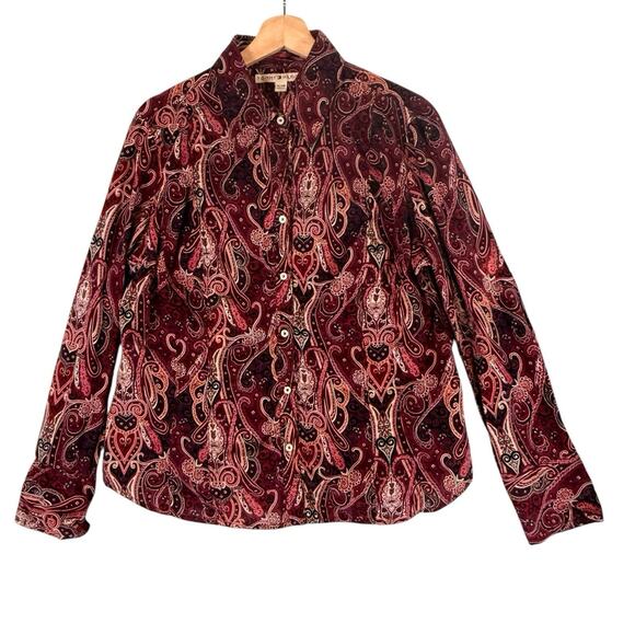 VTG Y2k Tommy Hilfiger Paisley Button Blouse 2005 SIZE XL Womens Western Rodeo - Picture 1 of 9